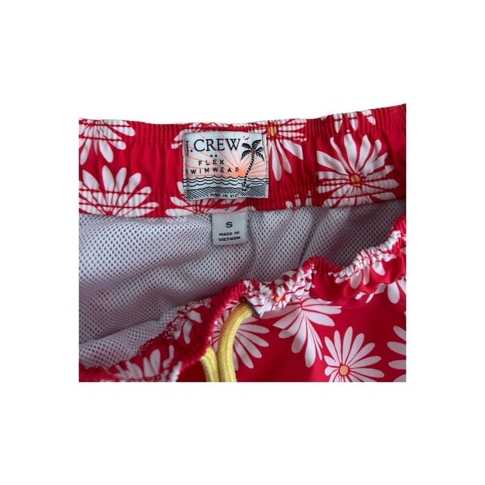 J. Crew Men's Printed Swim Trunk - California Poppy White Small 5" - Picture 3 of 7